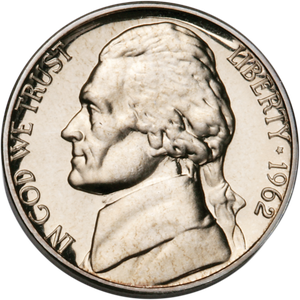 1962 Jefferson Nickel Proof PR63 Main Image