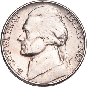 1962 Jefferson Nickel Main Image