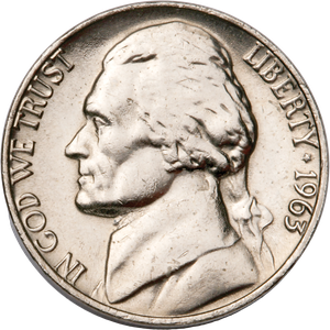 1963 Jefferson Nickel MS60 Main Image