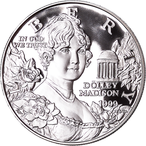1999-P Dolley Madison Commemorative Silver Dollar Main Image