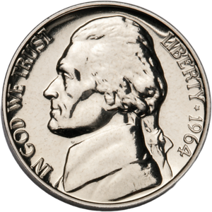 1964 Jefferson Nickel Proof PR63 Main Image