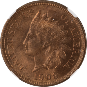 1908-S Indian Head Cent, Red Brown Main Image