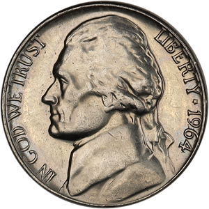 1964-D Jefferson Nickel MS60 Main Image