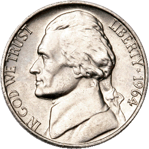 1964-D Jefferson Nickel MS60 Main Image