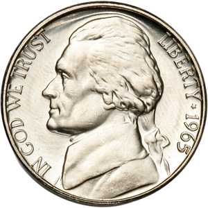 1965 Jefferson Nickel MS60 Main Image