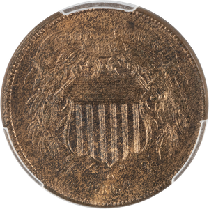 1864 Two Cent-Piece, Large Motto, Red Brown Main Image
