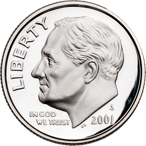 2001-S 90% Silver Roosevelt Dime Main Image