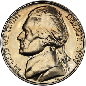 1967 Jefferson Nickel MS60 Main Image