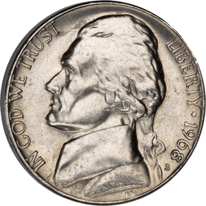 1968-S Jefferson Nickel MS60 Main Image