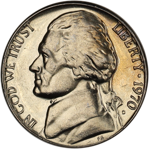 1970-D Jefferson Nickel MS60 Main Image