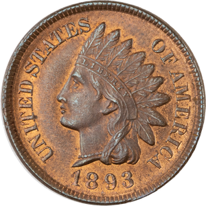 1893 Indian Head Cent, Red Brown Main Image
