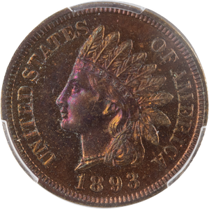 1893 Indian Head Cent Red Brown Main Image