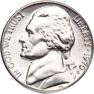 1970-S Jefferson Nickel MS60 Main Image