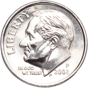 2002-P Roosevelt Dime MS60 Main Image