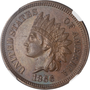 1866 Indian Head Cent Brown Main Image