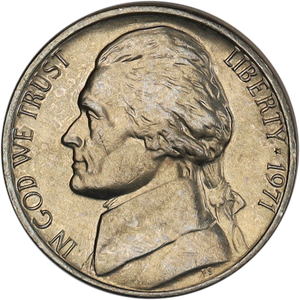 1971 Jefferson Nickel MS60 Main Image