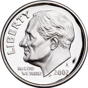 2002-S 90% Silver Roosevelt Dime Main Image