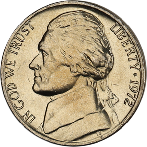 1972 Jefferson Nickel MS60 Main Image