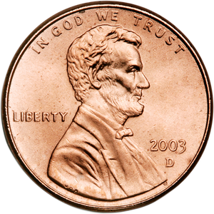2003-D Lincoln Head Cent MS60 Main Image