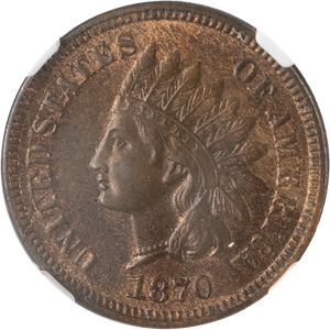 1870 Indian Head Cent, Brown Main Image