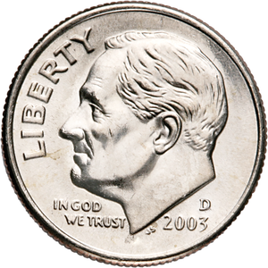 2003-D Roosevelt Dime MS60 Main Image