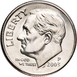 2003-P Roosevelt Dime MS60 Main Image