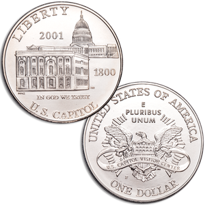 2001-P Capitol Visitor Center Silver Dollar Main Image