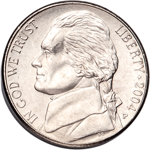 2004-P Jefferson Nickel, Peace Medal MS60 Main Image