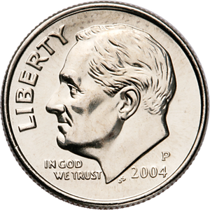 2004-P Roosevelt Dime MS60 Main Image