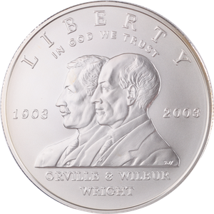 2003-P First Flight Centennial Silver Dollar, Choice Uncirculated Main Image