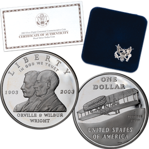 2003-P First Flight Centennial Silver Dollar, Choice Proof Main Image