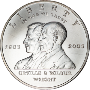 2003-P First Flight Centennial Silver Dollar no Case, Choice Uncirculated Main Image