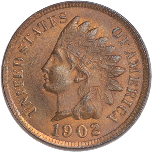 1902 Indian Head Cent Red Brown Main Image