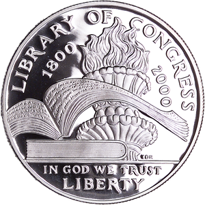 2000-P Library of Congress Bicentennial Silver Dollar Main Image