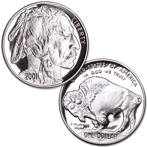 2001-P American Buffalo Commemorative Silver Dollar No Case, Choice Proof 63 Main Image
