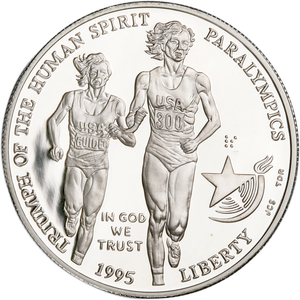 1995-P Olympics (Paralympics) Silver Dollar, Choice Proof Main Image