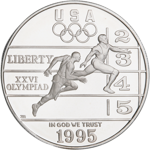1995-P Olympics (Track & Field) Silver Dollar, No Case, Choice Proof Main Image