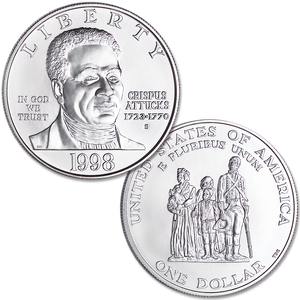 1998-S Black Revolutionary War Patriots Silver Dollar Main Image