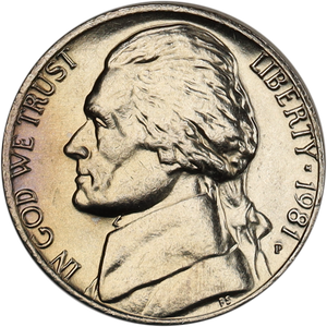 1981-P Jefferson Nickel MS60 Main Image