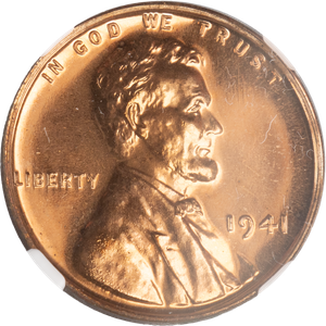 1941 Lincoln Head Cent Red Brown Main Image
