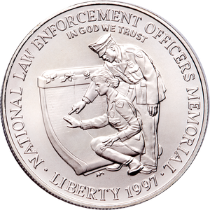 1997-P National Law Enforcement Officers Memorial Silver Dollar Main Image