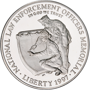 1997-P National Law Enforcement Officers Memorial Silver Dollar Main Image