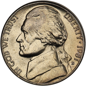 1981-D Jefferson Nickel Main Image