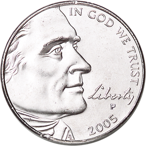 2005-P Jefferson Nickel, Ocean in View MS60 Main Image