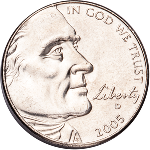 2005-D Jefferson Nickel, Ocean in View MS60 Main Image