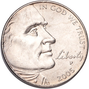 2005-P Jefferson Nickel, Bison MS60 Main Image