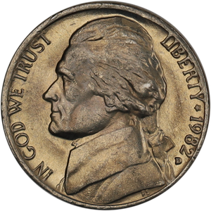 1982-D Jefferson Nickel MS60 Main Image