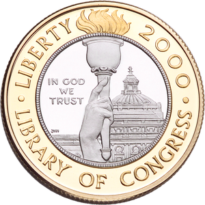 2000-W Library of Congress Bicentennial Gold/Platinum $10 Main Image