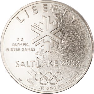 2002-P Salt Lake Winter Olympic Games Silver Dollar, Choice Uncirculated Main Image