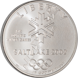 2002-P Salt Lake Winter Olympic Games Silver Dollar, No Case, Choice Uncirculated Main Image